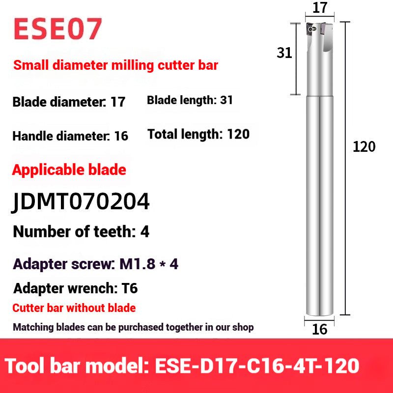 1053-ESE small diameter clear angle milling cutter shanks for 8 10 12 14 16 tungsten carbide milling cutter JDMT070204 double-edged cutter shanks Shandong Denso Pricision Tools Co.,Ltd.